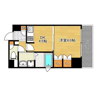間取図 大阪メトロ中央線/九条駅 徒歩6分 3階 築22年