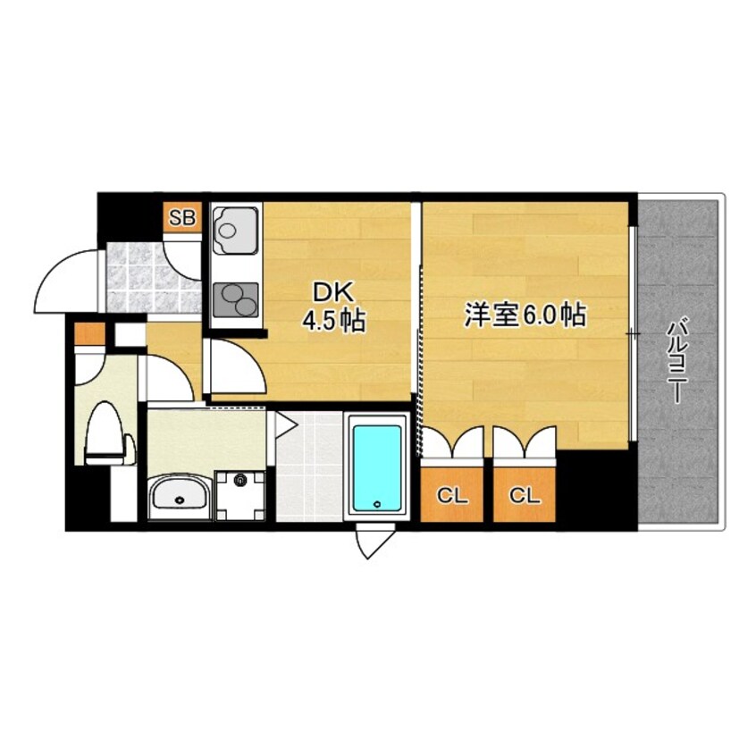 間取図 大阪メトロ中央線/九条駅 徒歩6分 3階 築22年