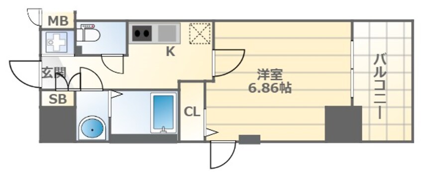 間取図 大阪メトロ千日前線/桜川駅 徒歩1分 10階 築2年