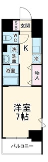 デセンシアISHIFUNE 1Kの間取り