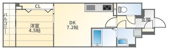 間取図 大阪メトロ御堂筋線/大国町駅 徒歩6分 3階 築2年