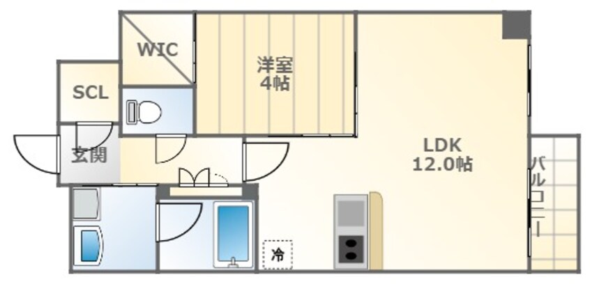 間取図 大阪メトロ御堂筋線/大国町駅 徒歩4分 6階 築2年