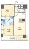 大阪メトロ御堂筋線/大国町駅 徒歩6分 9階 築11年 2DKの間取り