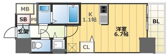 間取図 大阪メトロ御堂筋線/なんば駅 徒歩12分 7階 築9年