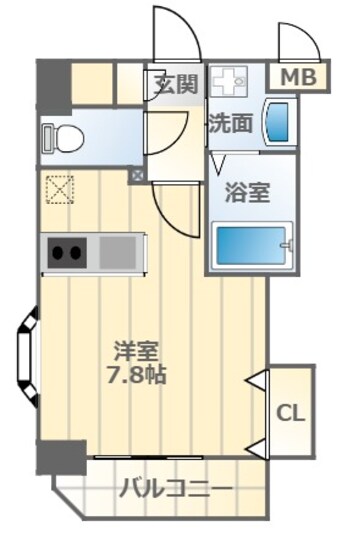 間取図 阪堺電気軌道阪堺線/恵美須町駅 徒歩1分 8階 築10年