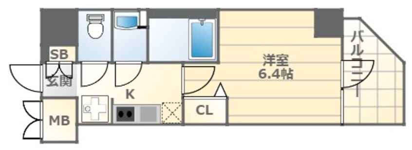 間取図 大阪環状線/大正駅 徒歩9分 12階 1年未満