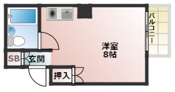 間取図 大阪メトロ谷町線/四天王寺前夕陽ケ丘駅 徒歩7分 6階 築34年