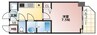 リッツ難波南Ⅱ 1Kの間取り