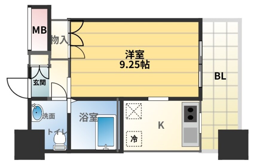 間取図 大阪メトロ堺筋線/恵美須町駅 徒歩1分 7階 築15年