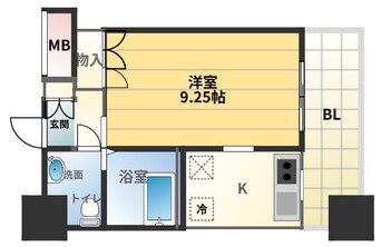 間取図 大阪メトロ堺筋線/恵美須町駅 徒歩1分 9階 築15年