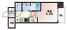 セオリー夕陽丘DOOR 1Kの間取り