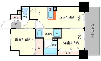 間取図 大阪メトロ御堂筋線/大国町駅 徒歩3分 6階 築10年