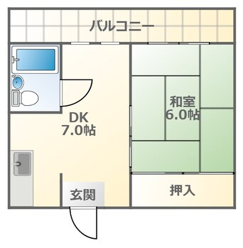 間取図 大阪環状線/芦原橋駅 徒歩5分 7階 築41年