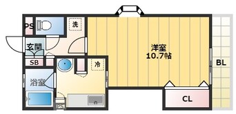 間取図 大阪メトロ御堂筋線/大国町駅 徒歩1分 2階 築22年