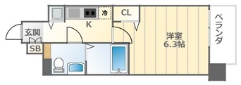 間取図 大阪メトロ御堂筋線/大国町駅 徒歩4分 6階 築10年