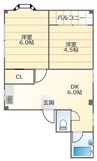 大阪メトロ御堂筋線/大国町駅 徒歩8分 4階 築34年 2DKの間取り