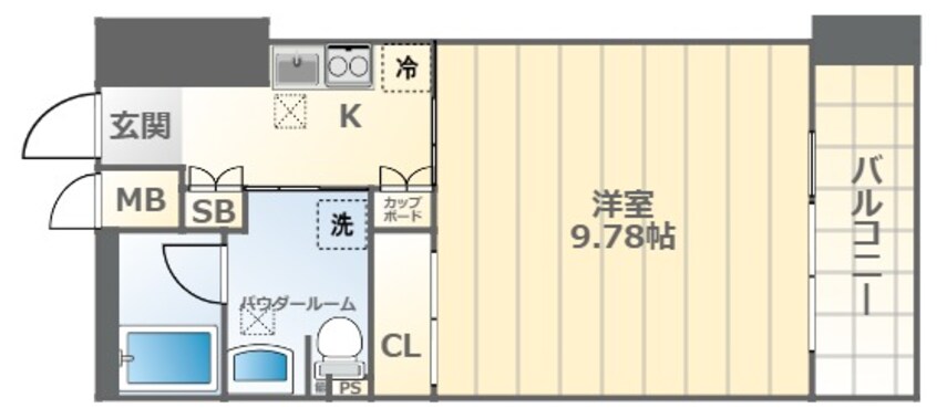 間取図 大阪メトロ御堂筋線/大国町駅 徒歩4分 4階 築13年