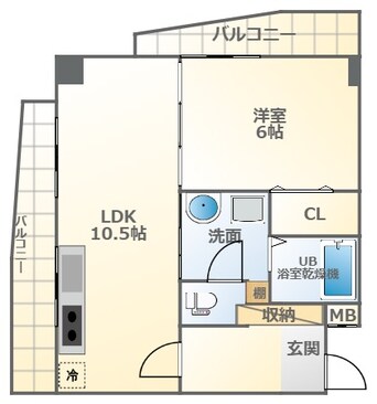 間取図 大阪メトロ千日前線/桜川駅 徒歩3分 3階 築46年