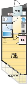 大阪メトロ御堂筋線/大国町駅 徒歩1分 3階 築20年 1Kの間取り