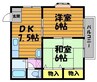 コーポマム　B棟 2DKの間取り