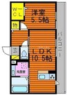 アヴァンスⅡ 1LDKの間取り