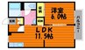 サンビレッジ阿賀崎　Ａ棟 1LDKの間取り