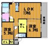 アネシス・アイⅡB棟 2LDKの間取り