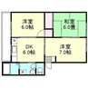 高越マンション 3DKの間取り