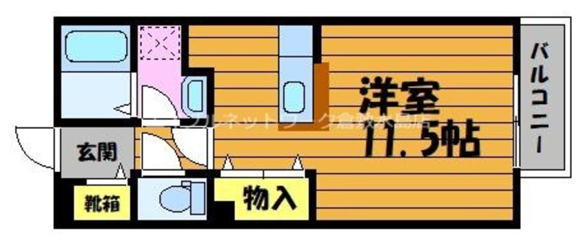 間取図 ラフィネ中島　Ｂ棟