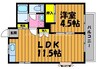 モントーレ堀南 1LDKの間取り