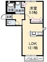 グラシアス・セゾン　A棟 1LDKの間取り