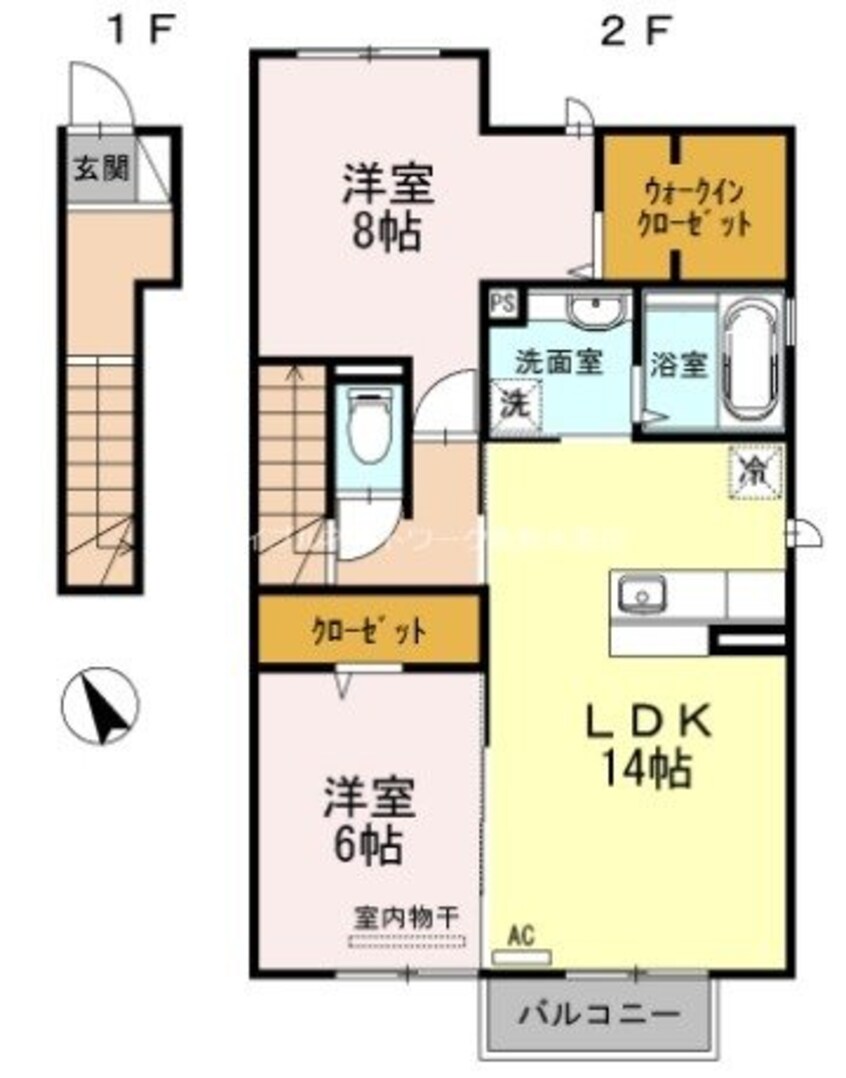 間取図 D-room・SW