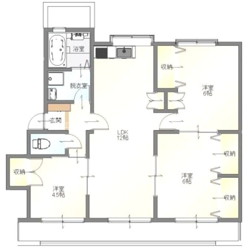 間取図 フラット中島