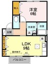 プチパール四番浜 1LDKの間取り