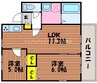 ボンシャンス 2LDKの間取り