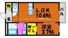 フィカーサ堀南 1LDKの間取り