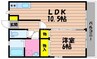 オランジュ　C棟 1LDKの間取り