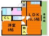 オークス金子　C棟 1LDKの間取り