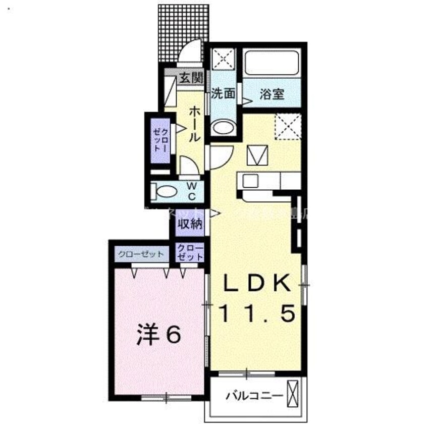 間取図 メゾンソレイユ亀島第２公園前Ａ