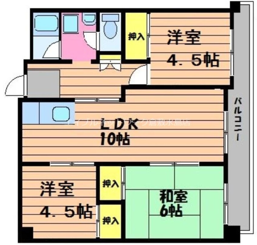 間取図 パルティーレ南倉敷