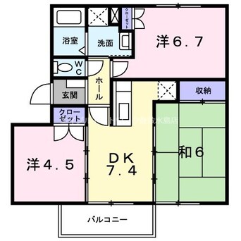 間取図 ジョイフルポット児島Ｃ