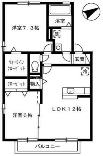 間取図 リビングタウン連島　Ｆ棟