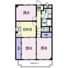 サニーコートすみれ 3DKの間取り