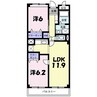 サンカルティエ 2LDKの間取り