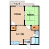 山崎ハイツ2 2DKの間取り