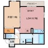 CRECER三田 1LDKの間取り