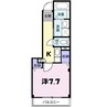 フィオーレ橘 1Kの間取り