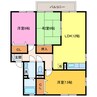 セジュールみやび　B棟 3LDKの間取り