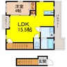 ONLYONEすずかけ台 1LDKの間取り