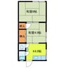 中嶋荘 2Kの間取り
